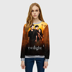 Свитшот женский Сумерки сага бежевый и черный фон, цвет: 3D-меланж — фото 2