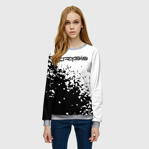 Женский свитшот Crysis текстура / 3D-Меланж – фото 3