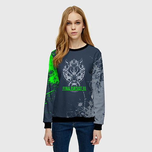 Женский свитшот Final Fantasy Краска / 3D-Черный – фото 3