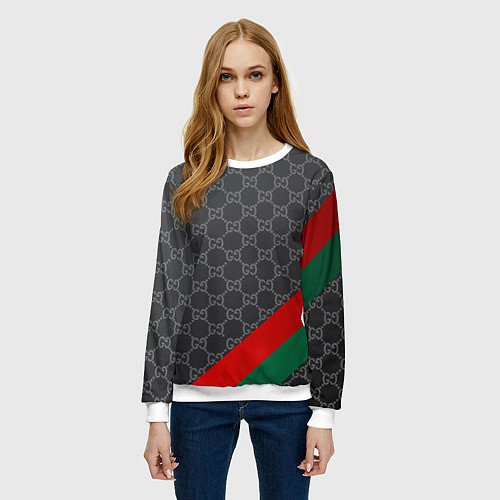 Женский свитшот В стиле gucci / 3D-Белый – фото 3