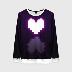 Свитшот женский Undertale heart neon, цвет: 3D-белый