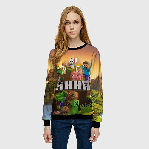 Женский свитшот Нина Minecraft / 3D-Черный – фото 3