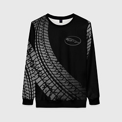 Свитшот женский Jaguar tire tracks, цвет: 3D-черный