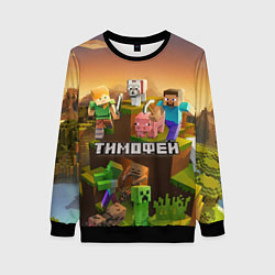 Свитшот женский Тимофей Minecraft, цвет: 3D-черный