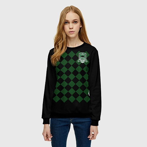Женский свитшот ФК Краснодар Форма 20222023 / 3D-Черный – фото 3