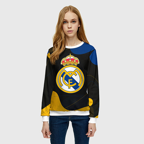 Женский свитшот Real madrid Абстракция / 3D-Белый – фото 3