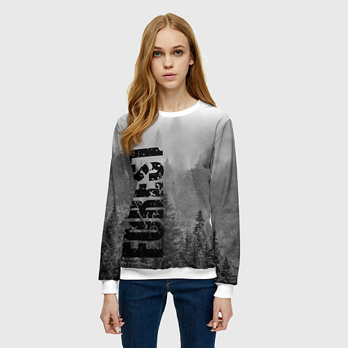 Женский свитшот Gray Forest / 3D-Белый – фото 3