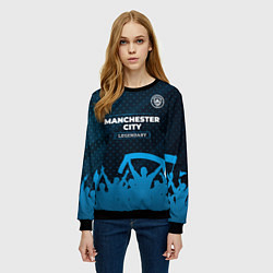 Свитшот женский Manchester City legendary форма фанатов, цвет: 3D-черный — фото 2