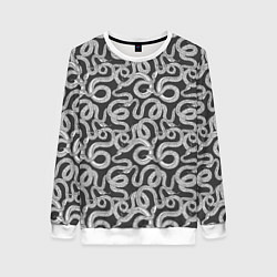 Свитшот женский Змея с языком, цвет: 3D-белый
