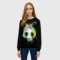 Свитшот женский Панда в краске, цвет: 3D-черный — фото 2