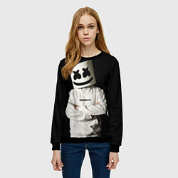Свитшот женский Marshmello на чёрном фоне, цвет: 3D-черный — фото 2