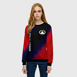 Свитшот женский Great Wall красный карбон, цвет: 3D-черный — фото 2