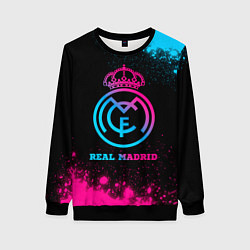 Свитшот женский Real Madrid - neon gradient, цвет: 3D-черный
