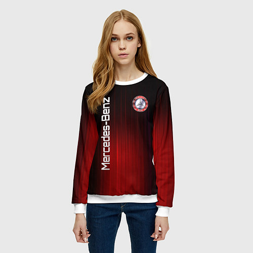 Женский свитшот Mercedes-Benz art / 3D-Белый – фото 3