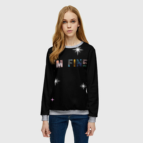 Женский свитшот Надпись / 3D-Меланж – фото 3
