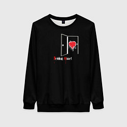 Свитшот женский Broken heart, цвет: 3D-черный