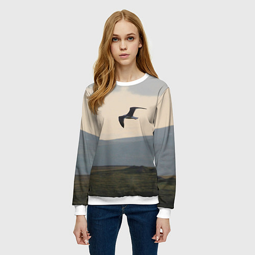 Женский свитшот Чайка / 3D-Белый – фото 3
