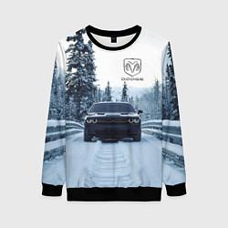 Женский свитшот Dodge in winter forest