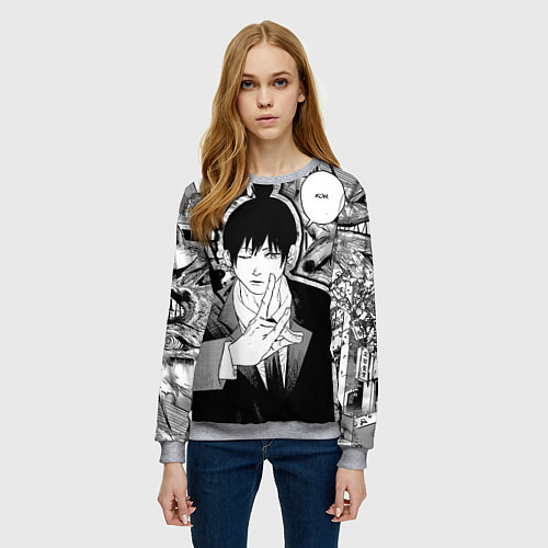 Женский свитшот Аки Человек Бензопила / 3D-Меланж – фото 3