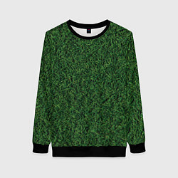 Свитшот женский Зеленая камуфляжная трава, цвет: 3D-черный