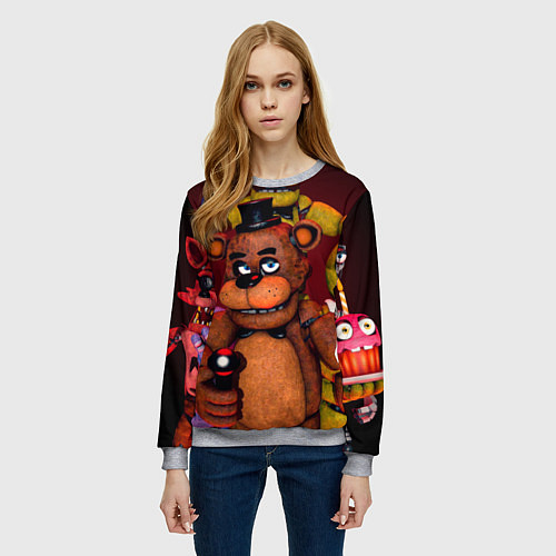 Женский свитшот Пять ночей Фредди / 3D-Меланж – фото 3