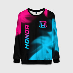 Свитшот женский Honda - neon gradient: надпись, символ, цвет: 3D-черный