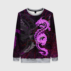 Женский свитшот Неоновый дракон purple dragon