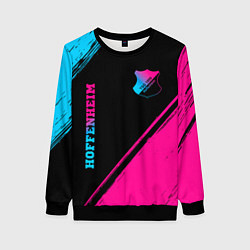 Свитшот женский Hoffenheim - neon gradient: надпись, символ, цвет: 3D-черный