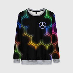 Свитшот женский Mercedes - neon pattern, цвет: 3D-меланж
