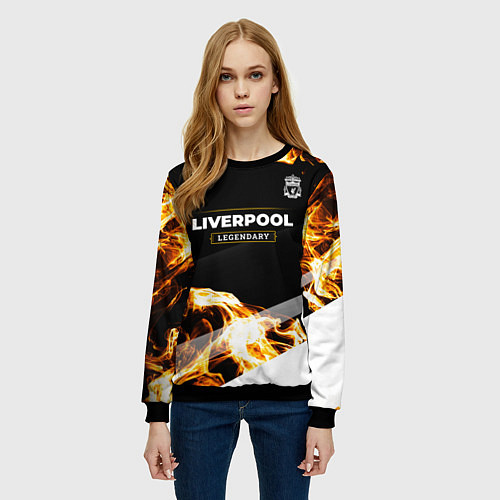 Женский свитшот Liverpool legendary sport fire / 3D-Черный – фото 3