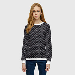 Свитшот женский Кольчуга карбон проволока, цвет: 3D-белый — фото 2