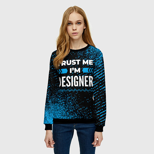 Женский свитшот Trust me Im designer dark / 3D-Черный – фото 3