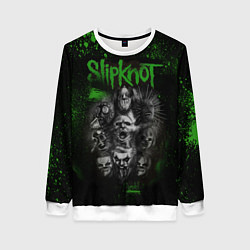 Свитшот женский Slipknot green, цвет: 3D-белый