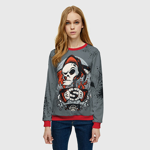 Женский свитшот Slipknot Скелет / 3D-Красный – фото 3