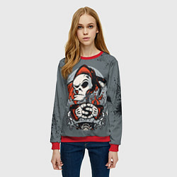 Свитшот женский Slipknot Скелет, цвет: 3D-красный — фото 2