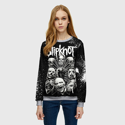 Женский свитшот Slipknot Black / 3D-Меланж – фото 3