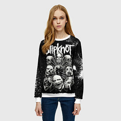 Свитшот женский Slipknot Black, цвет: 3D-белый — фото 2