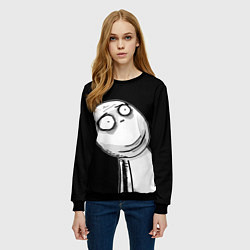 Свитшот женский Мемные стикеры - Отчаяние, цвет: 3D-черный — фото 2