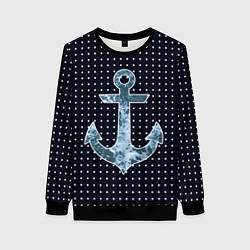Свитшот женский Anchor - ocean theme, цвет: 3D-черный