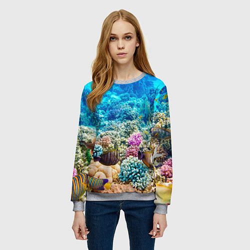 Женский свитшот Дно морское / 3D-Меланж – фото 3