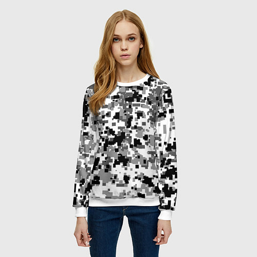 Женский свитшот Городской пиксель камуфляж / 3D-Белый – фото 3