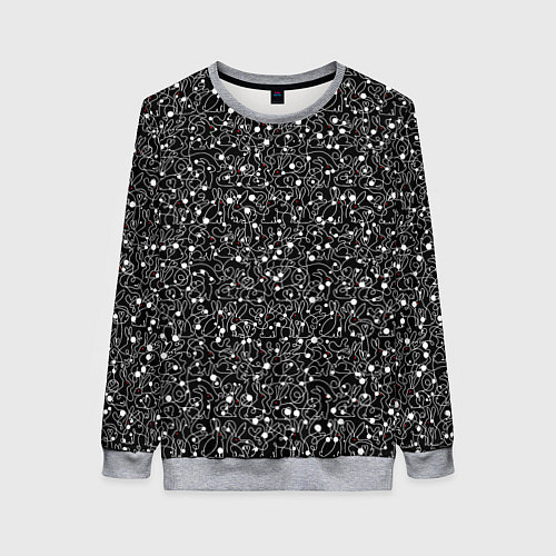 Женский свитшот Кролики с красными глазами / 3D-Меланж – фото 1