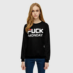 Свитшот женский Fuck monday - antibrand, fila, цвет: 3D-черный — фото 2