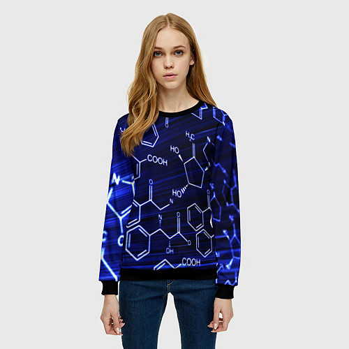 Женский свитшот Графическая химия / 3D-Черный – фото 3