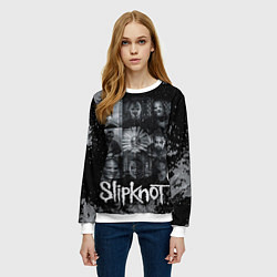 Свитшот женский Slipknot black & white style, цвет: 3D-белый — фото 2