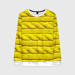 Свитшот женский Жёлтый свитер - Осень-Зима 2028, цвет: 3D-белый