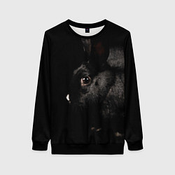 Женский свитшот Чёрный большой кролик