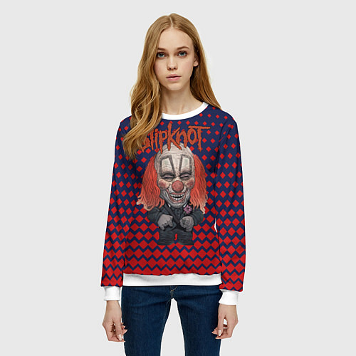 Женский свитшот Slipknot clown / 3D-Белый – фото 3