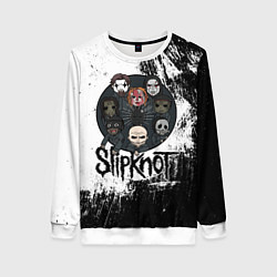 Свитшот женский Slipknot black and white, цвет: 3D-белый