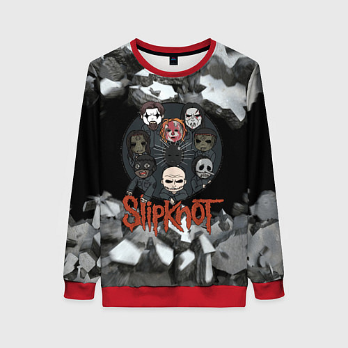 Женский свитшот Slipknot объемные плиты black / 3D-Красный – фото 1